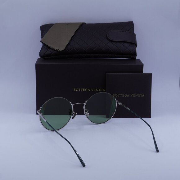 Bottega Veneta BV0246S 004 Round Sunglasses - Silver \\ Green main image 6